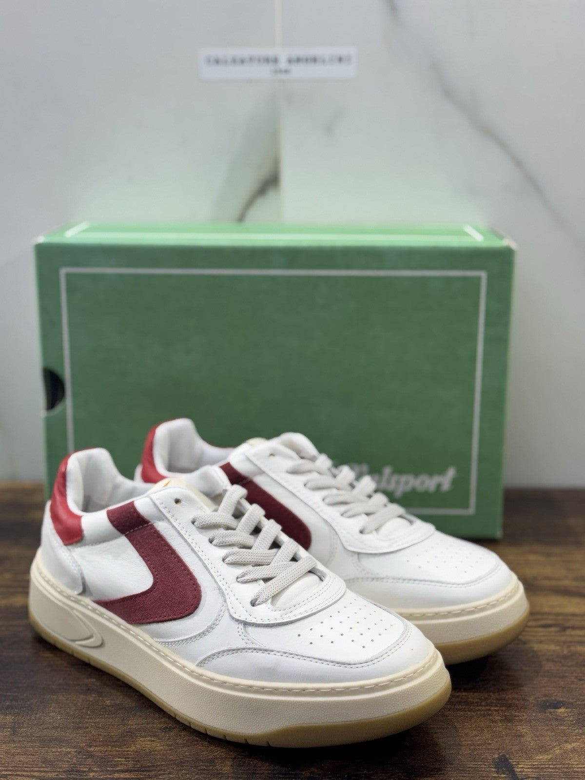Valsport Hype Classic   Sneaker Pelle Bianca Rossa  Casual  Uomo 40