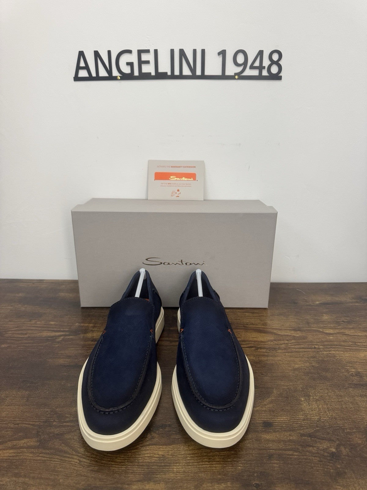 Santoni Mocassino Summer Walk Suede Blu  Casual Santoni Uomo 41.5