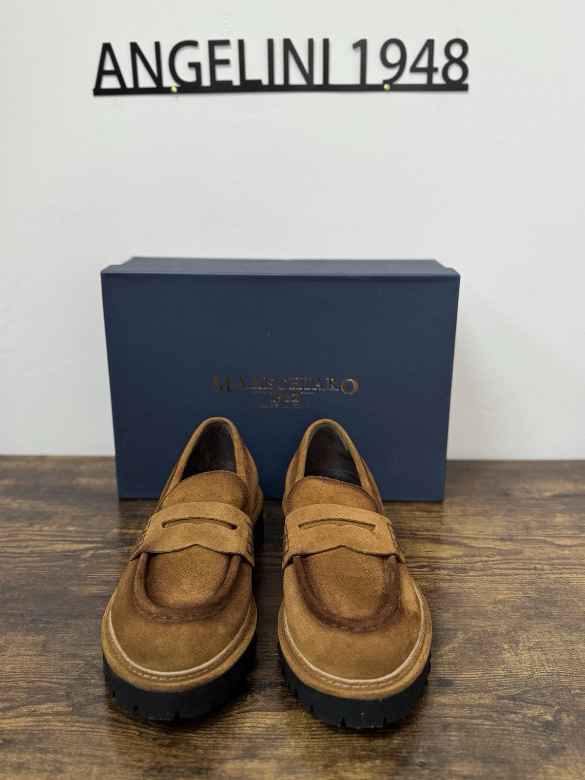 Marechiaro 1962  Mocassino Suede Pelle Rum  Made In Italy Extra light Uomo 44