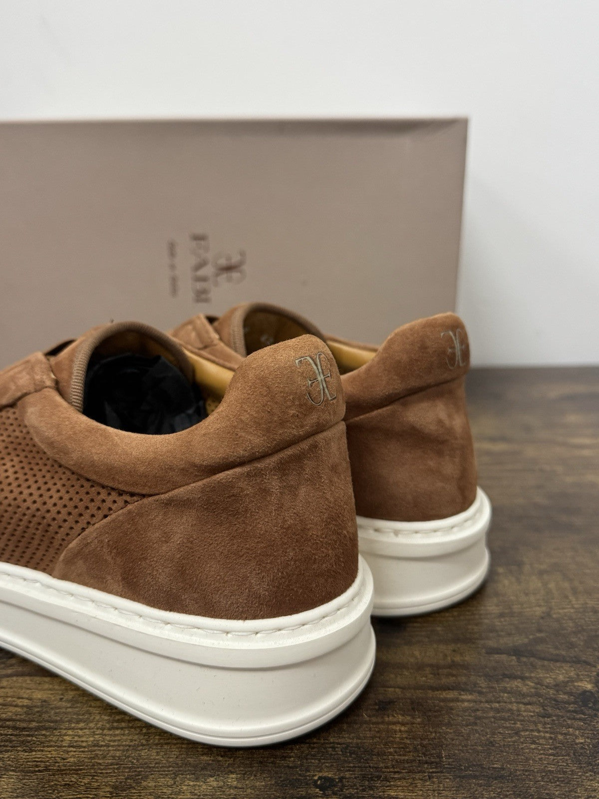 Fabi Sneaker Slip On Suede Cuoio Traforata Casual Uomo 40
