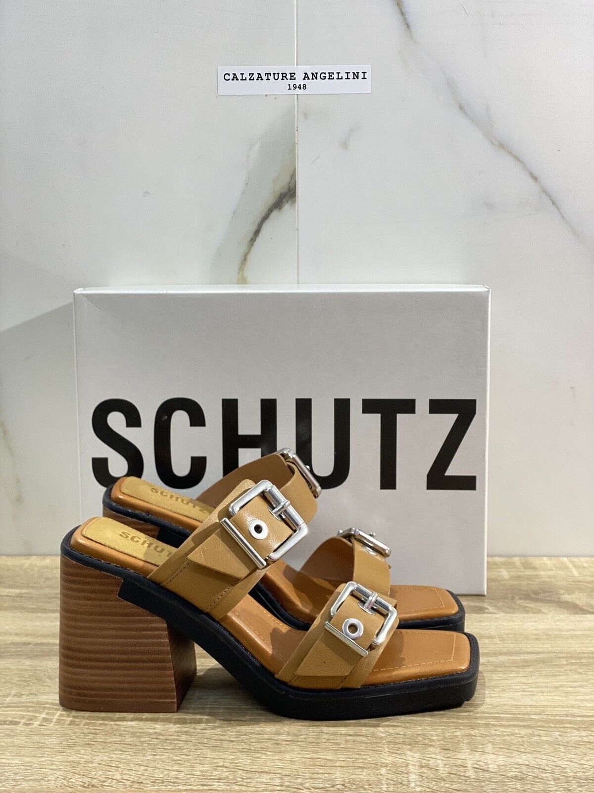 Schutz Sandalo Donna Pelle Nude Con Tacco Casual Sandal 40