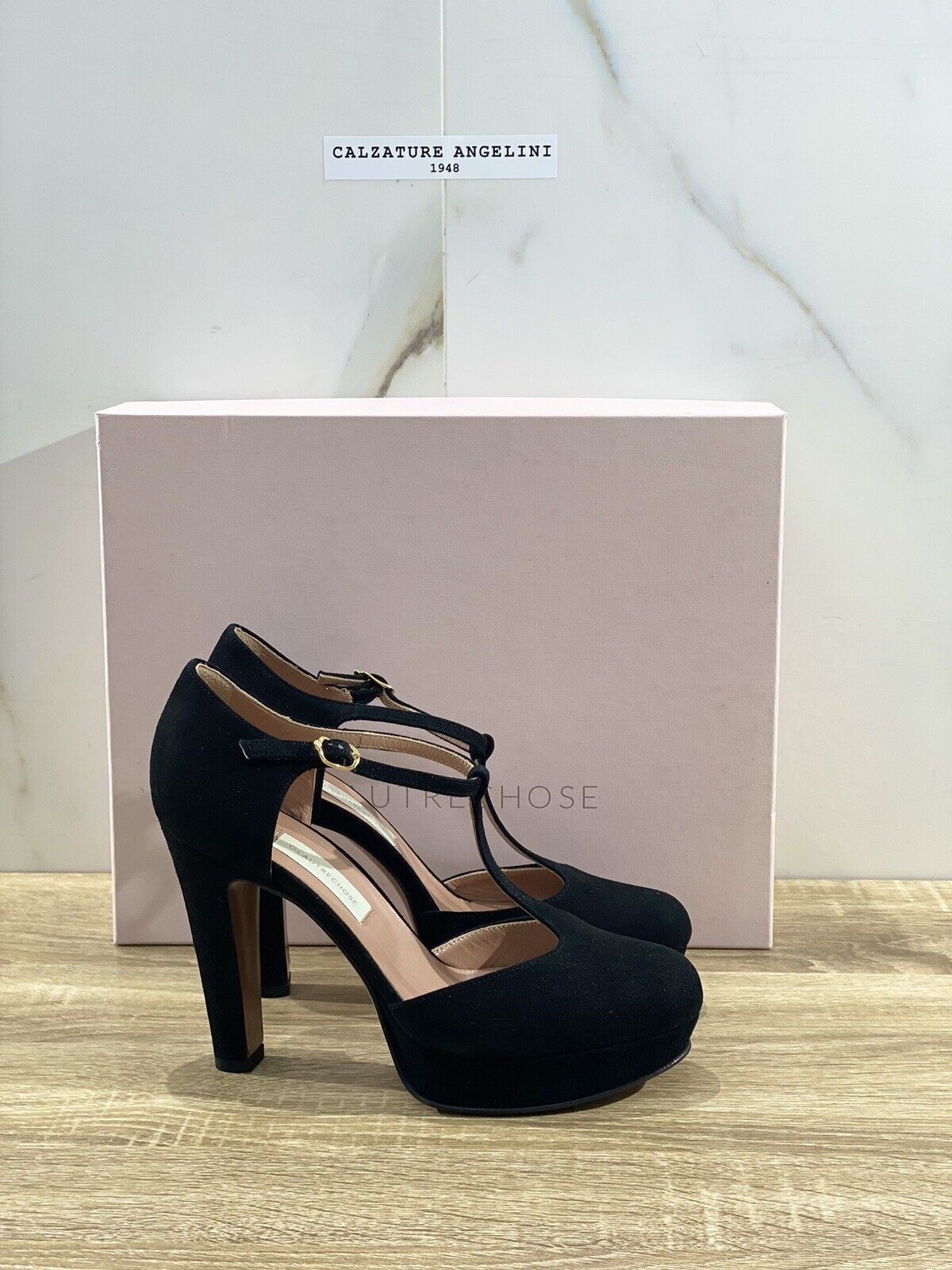 L’autre Chose Charleston Donna Suede Nero Con Tacco Luxury Woman 40