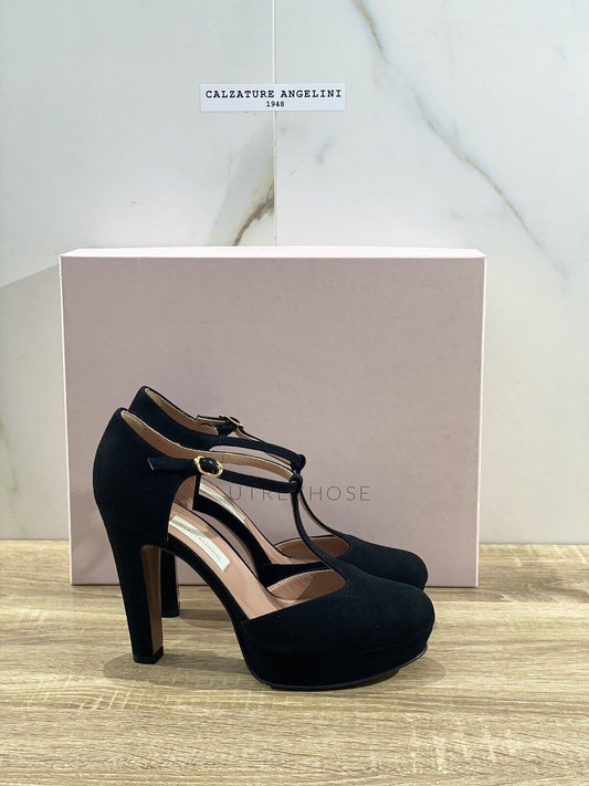 L’autre Chose Charleston Donna Suede Nero Con Tacco Luxury Woman 40