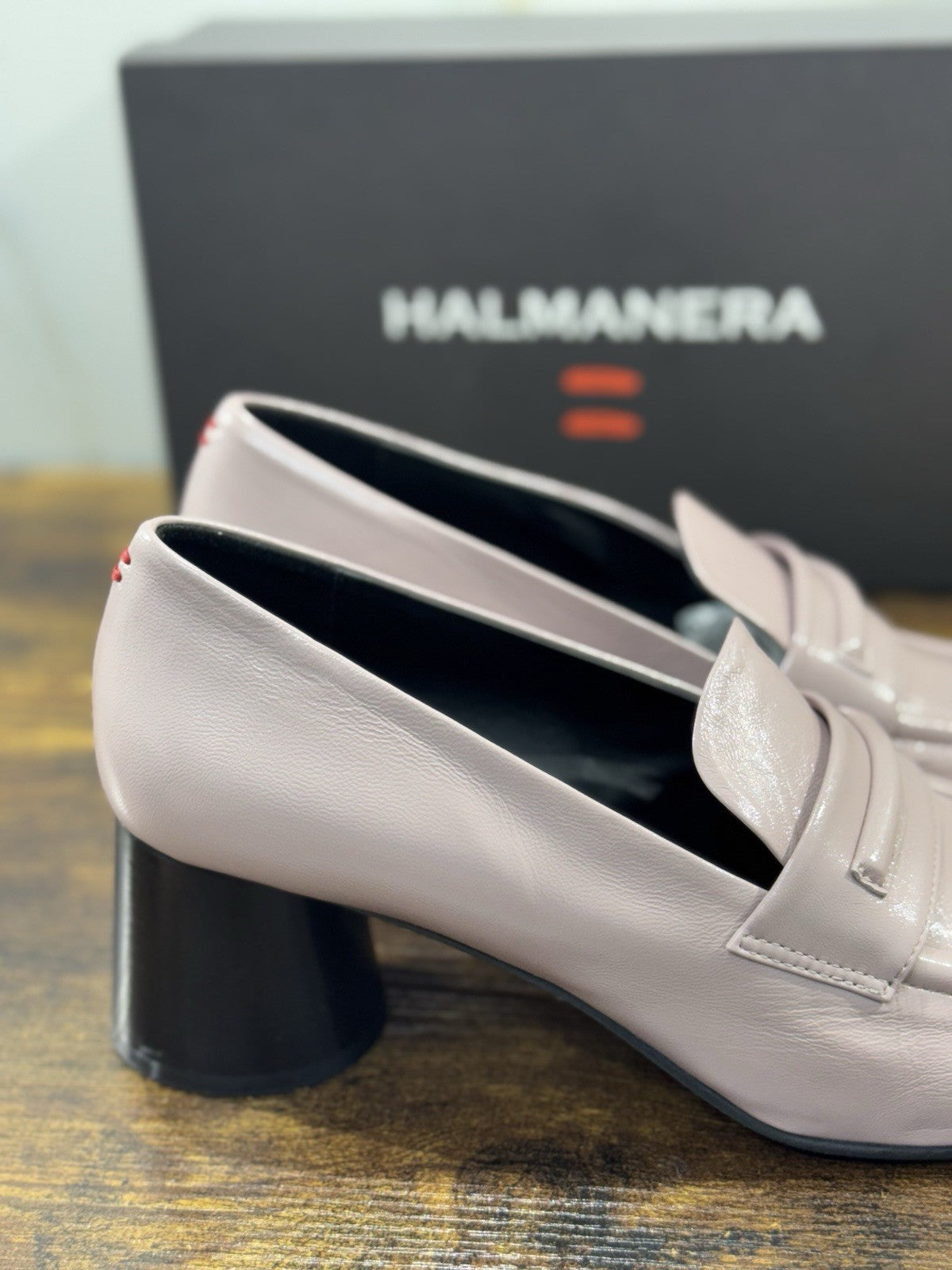 HALMANERA Mocassino   Pelle Malva Con Tacco Luxury Made In Italy Donna 41