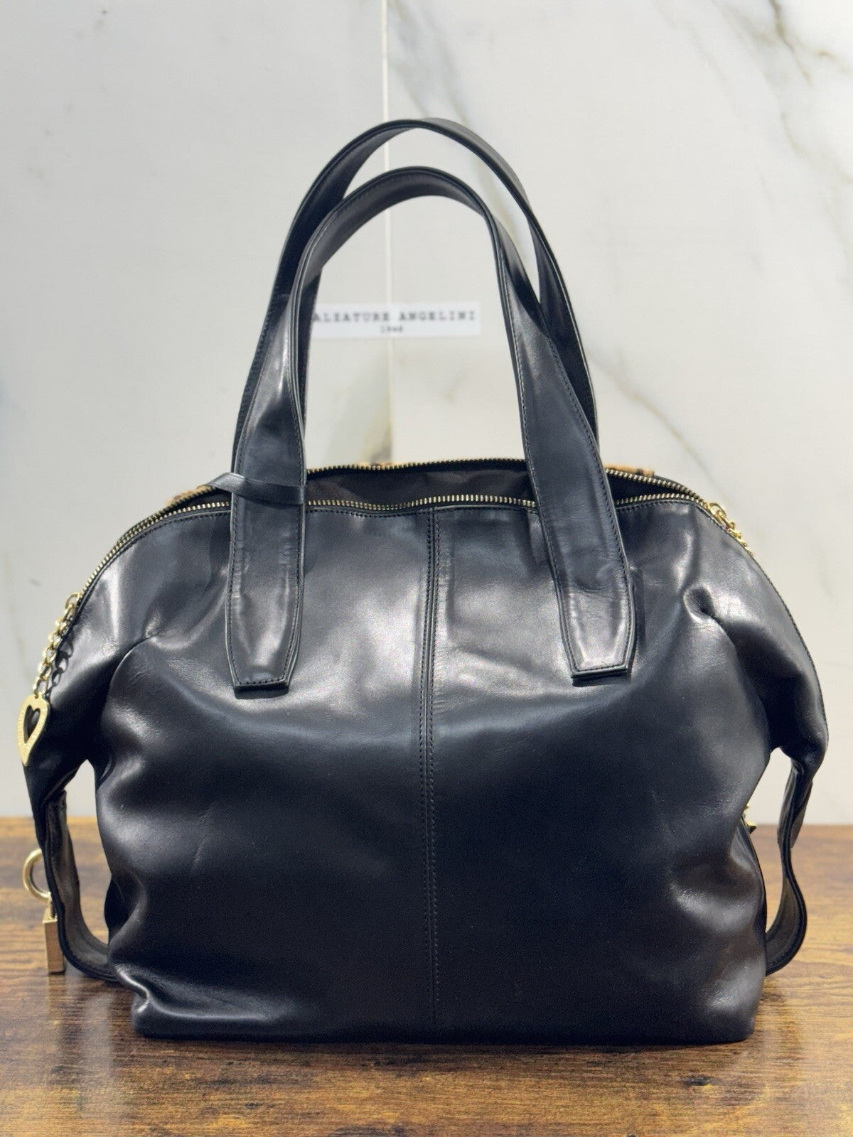 Bruno Amaranti Borsa Donna In Vero Pony  Luxury Craftmanship Bag  Borchie