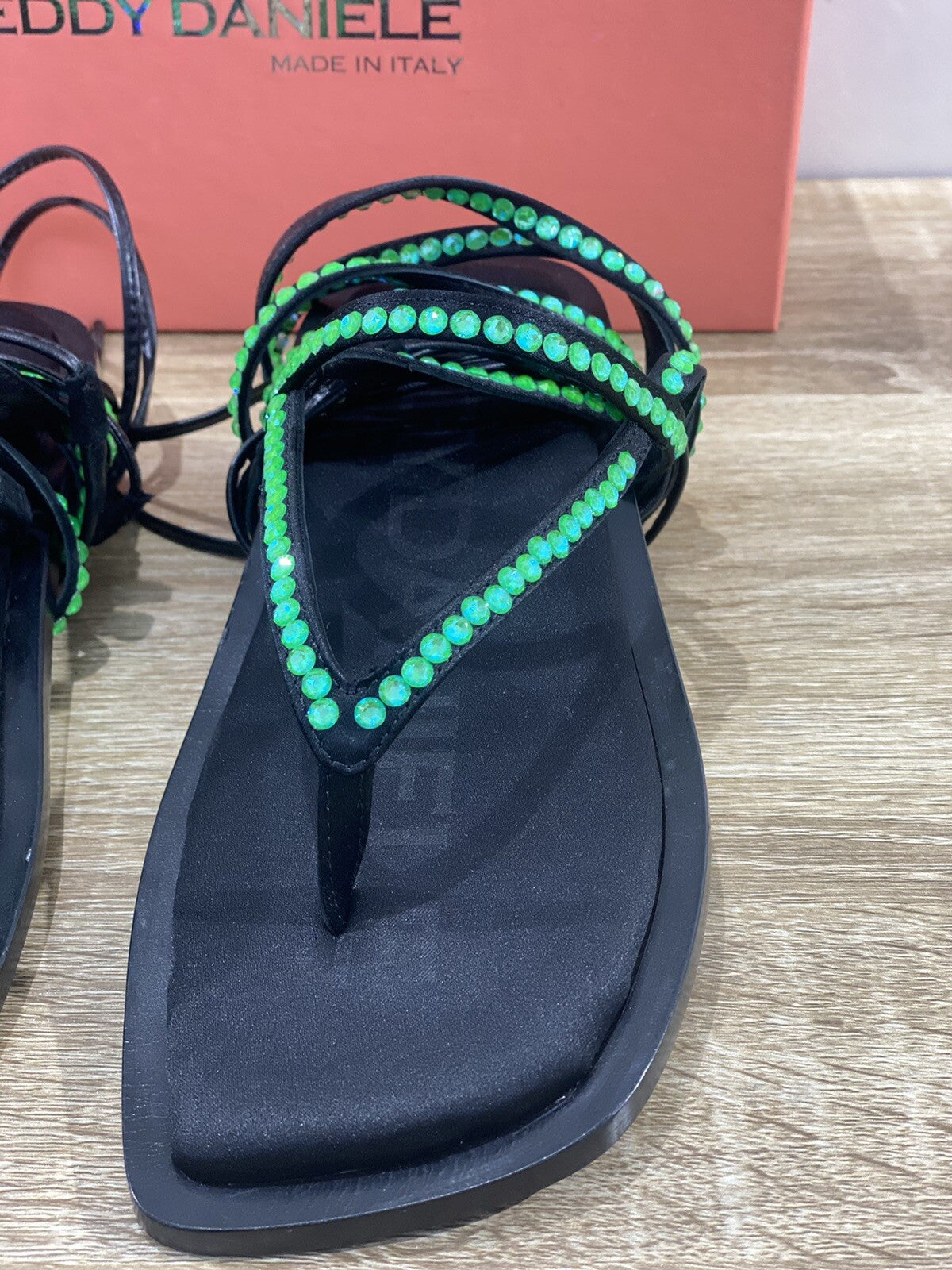 Eddy Daniele sandalo donna samuela real swarovski Nero   raso luxury 37