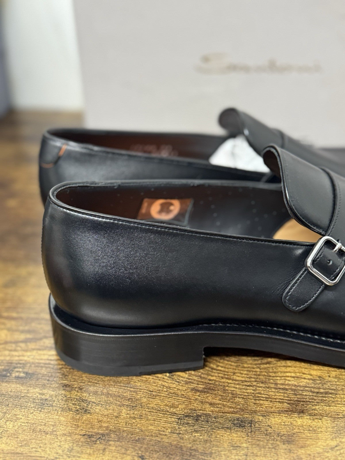 Santoni Doppia Fibbia Peppe Nera Goodyear Luxury Santoni Men Shoes 44