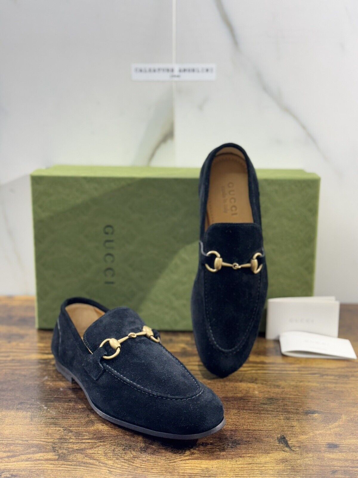 MOCASSINO GUCCI JORDAAN UOMO Suede Nero Icon Men Gucci Loafer 46