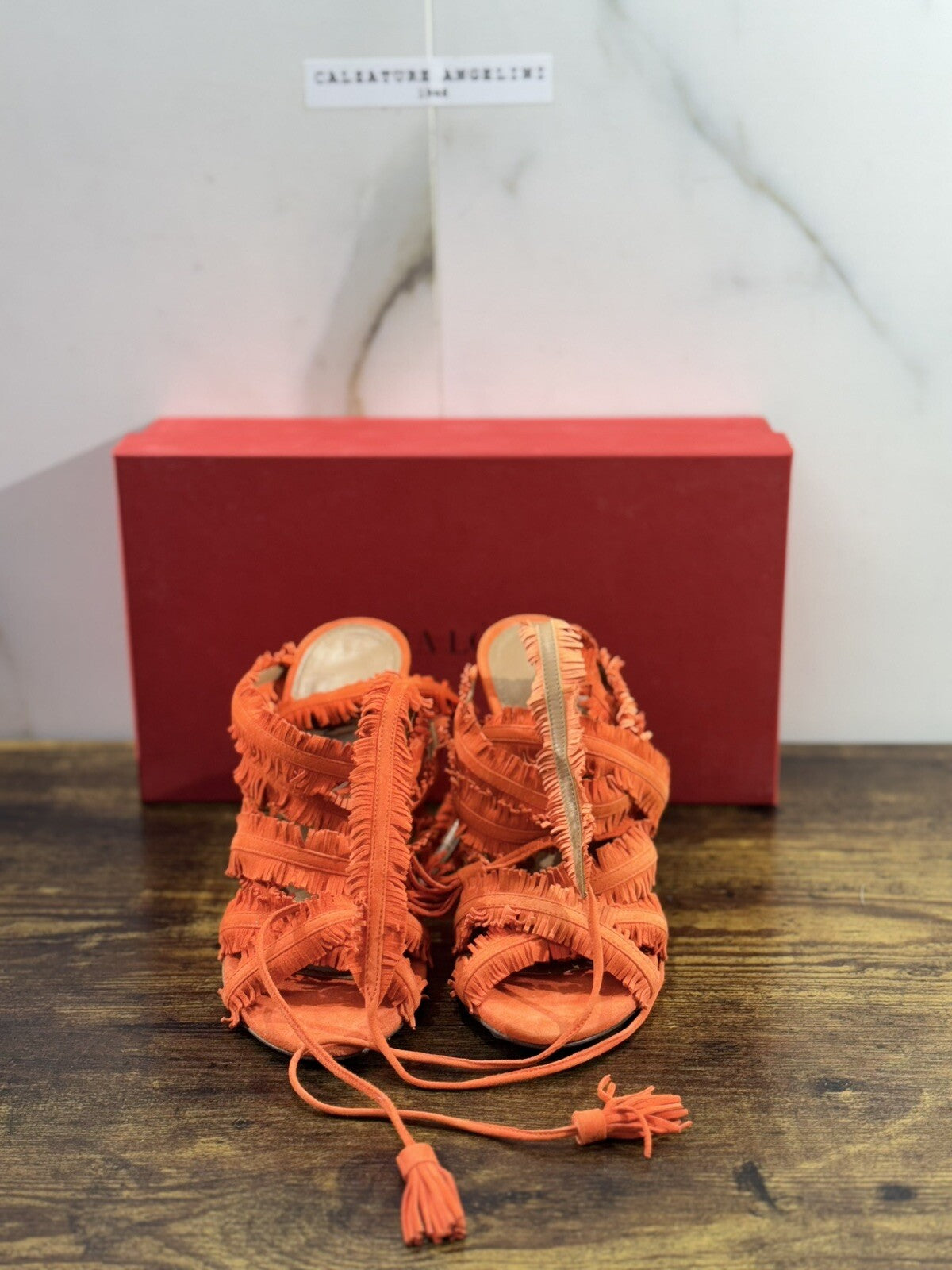 Pura Lopez Sandalo Donna Pelle Arancio  Casual Sandal 36