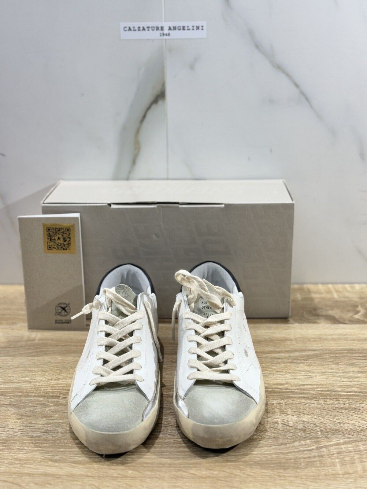 Golden Goose Sneaker Uomo Super Star Bianca Pelle Luxury Men Sneaker 42