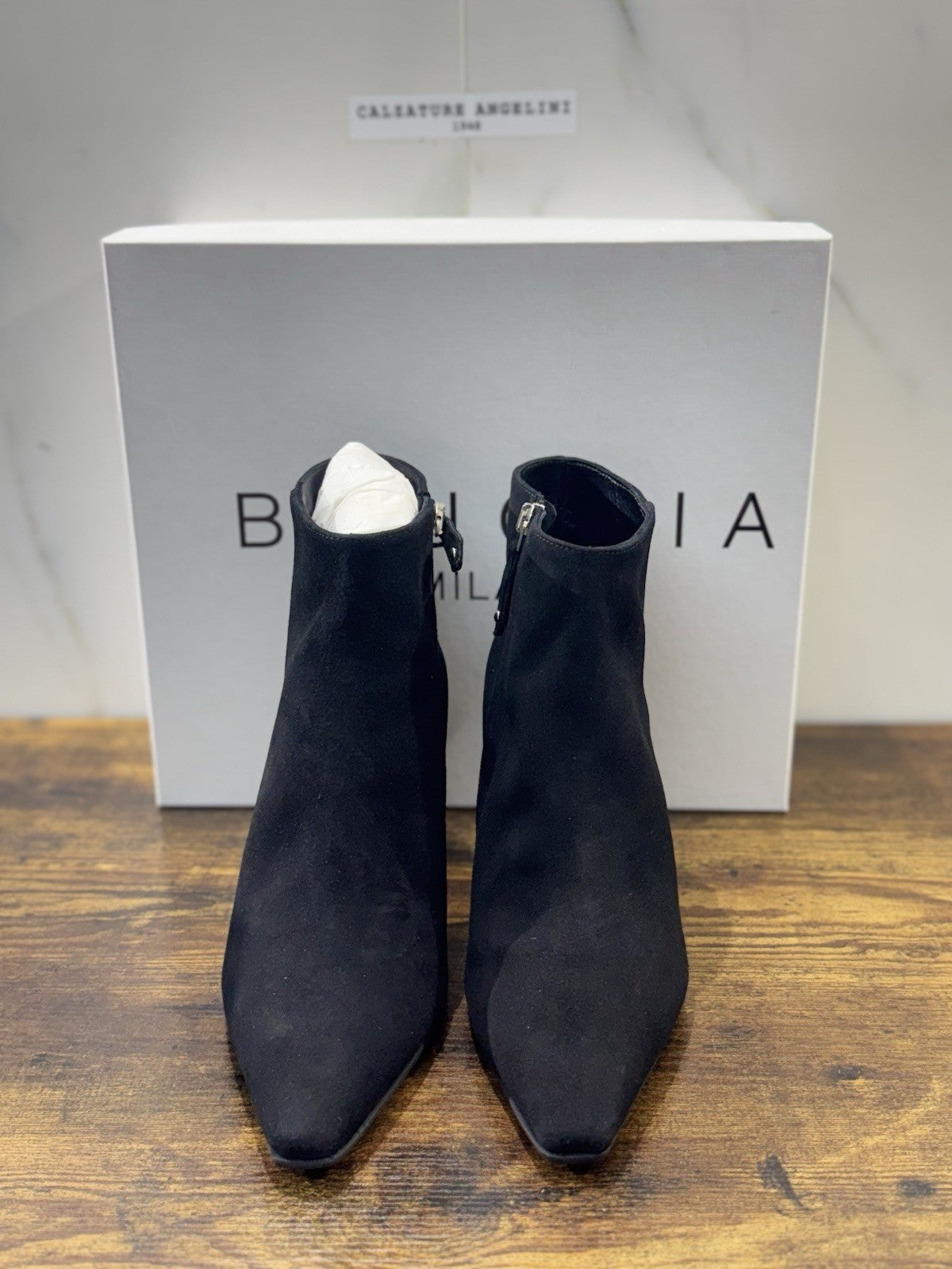 Bruglia Milano Chelsea Boot Nero  Suede Pelle  Top Quality Scarpe Donna 41