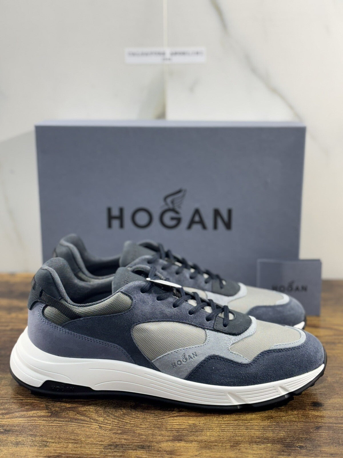 Hogan Hyper light  sneaker Pelle Blu  memory foam Luxury Hogan Men Shoes 40