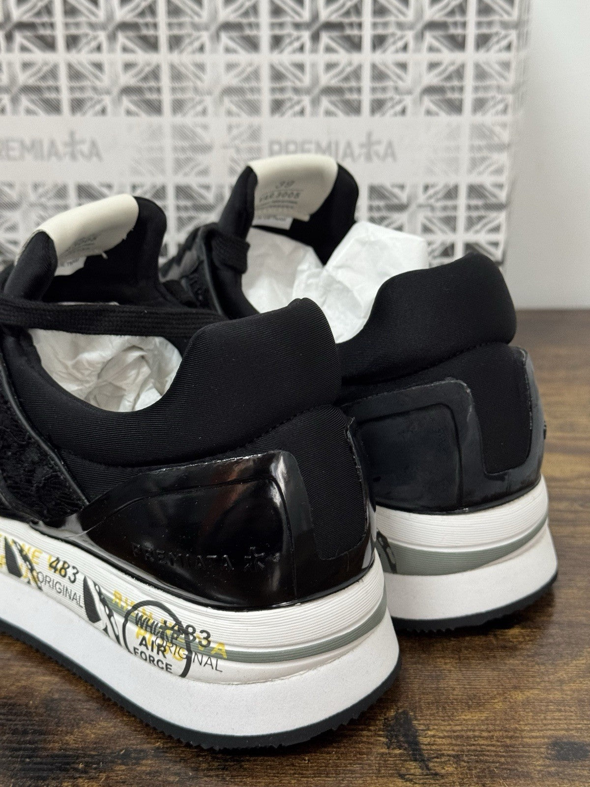 Premiata Sneaker Liz Nero Tessuto E  Pelle    Casual Premiata Scarpa Donna 36