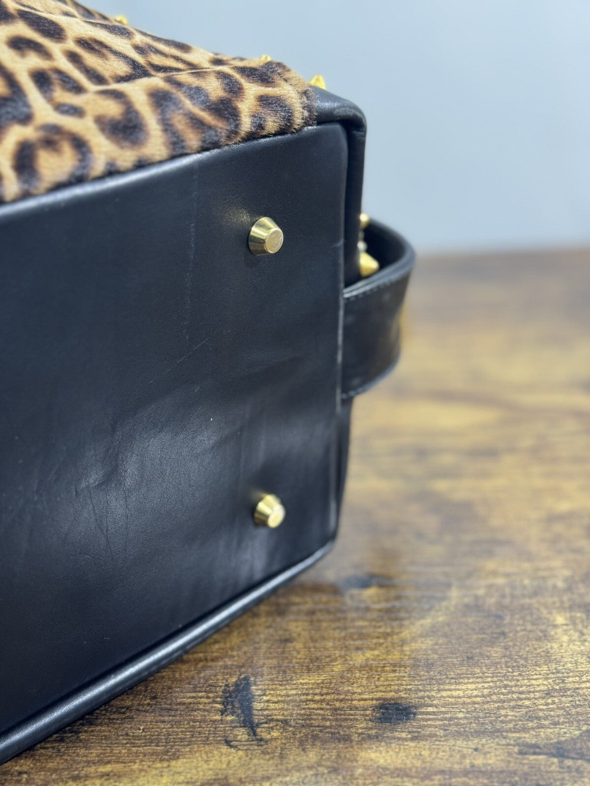 Bruno Amaranti Borsa Donna In Vero Pony  Luxury Craftmanship Bag  Borchie