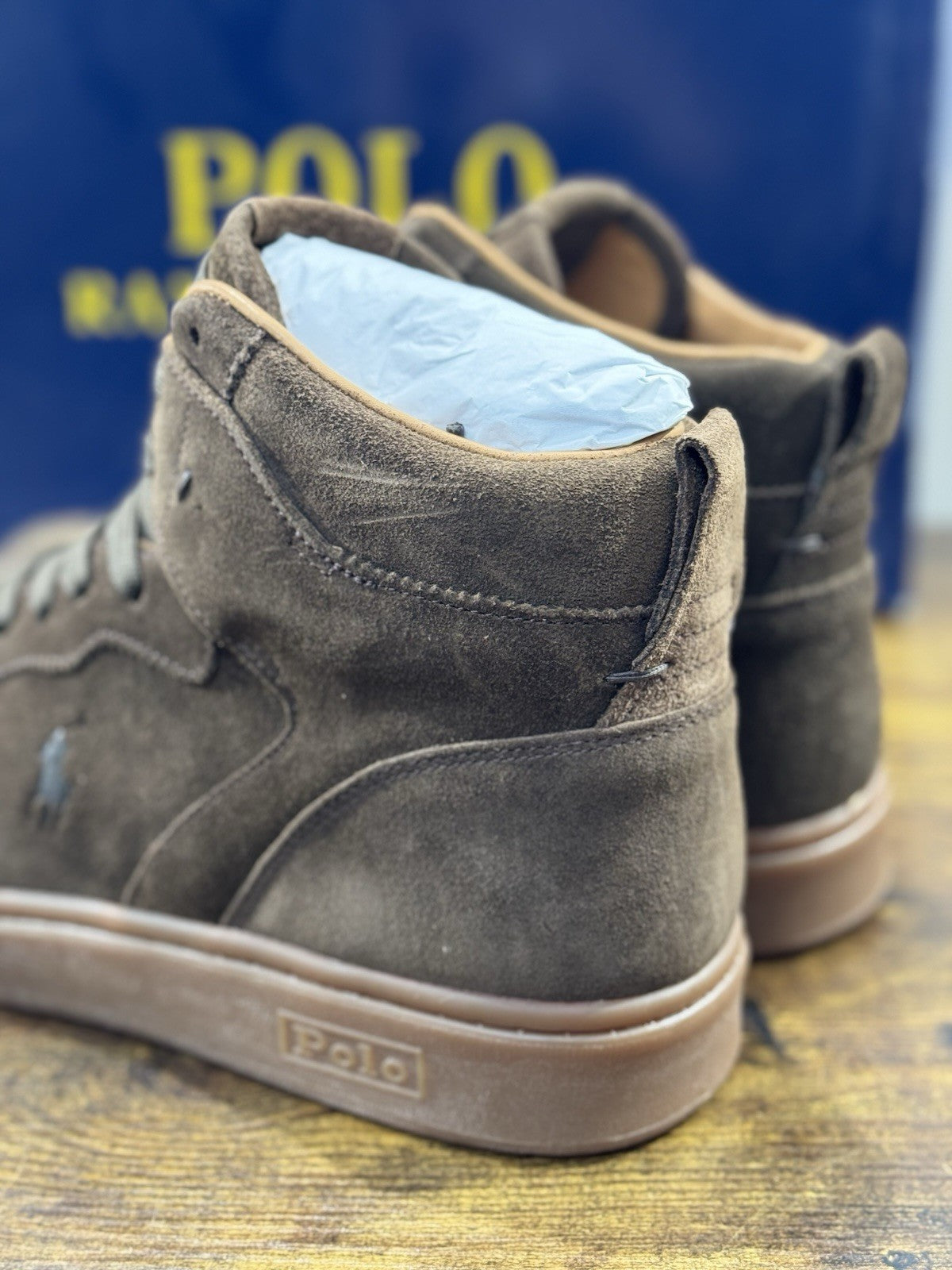 Polo Ralph Lauren Sneaker High Skate Suede Marrone Casual Uomo 45
