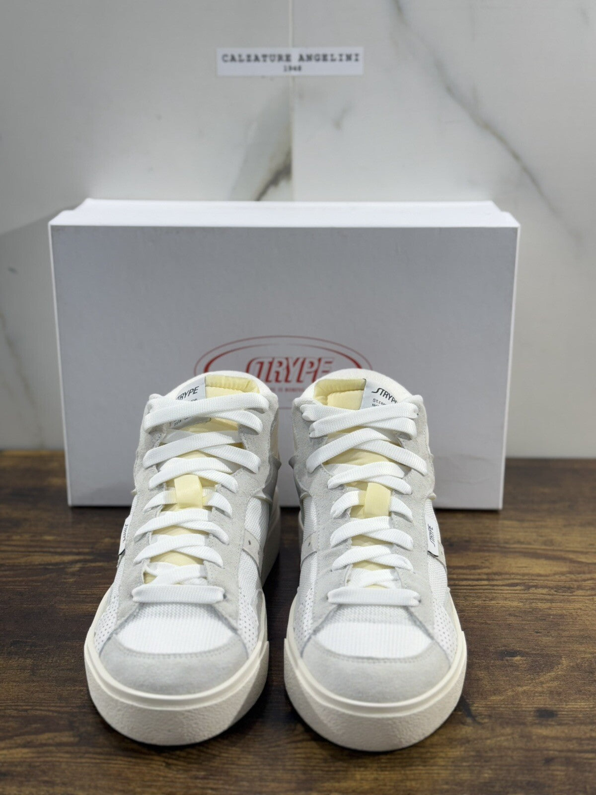 Strype Sneaker Uomo Hi  Top Suede Bianca Casual Men Shoes 46
