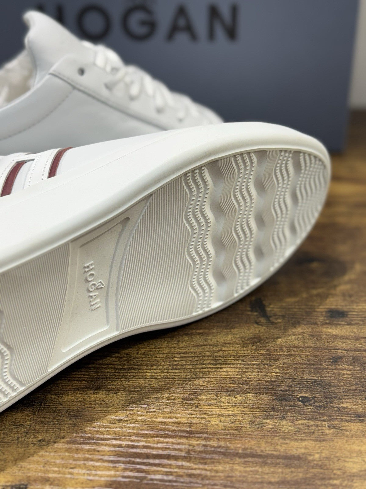 Hogan H580  sneaker Pelle Bianco  memory foam Luxury HoganShoes Uomo 42