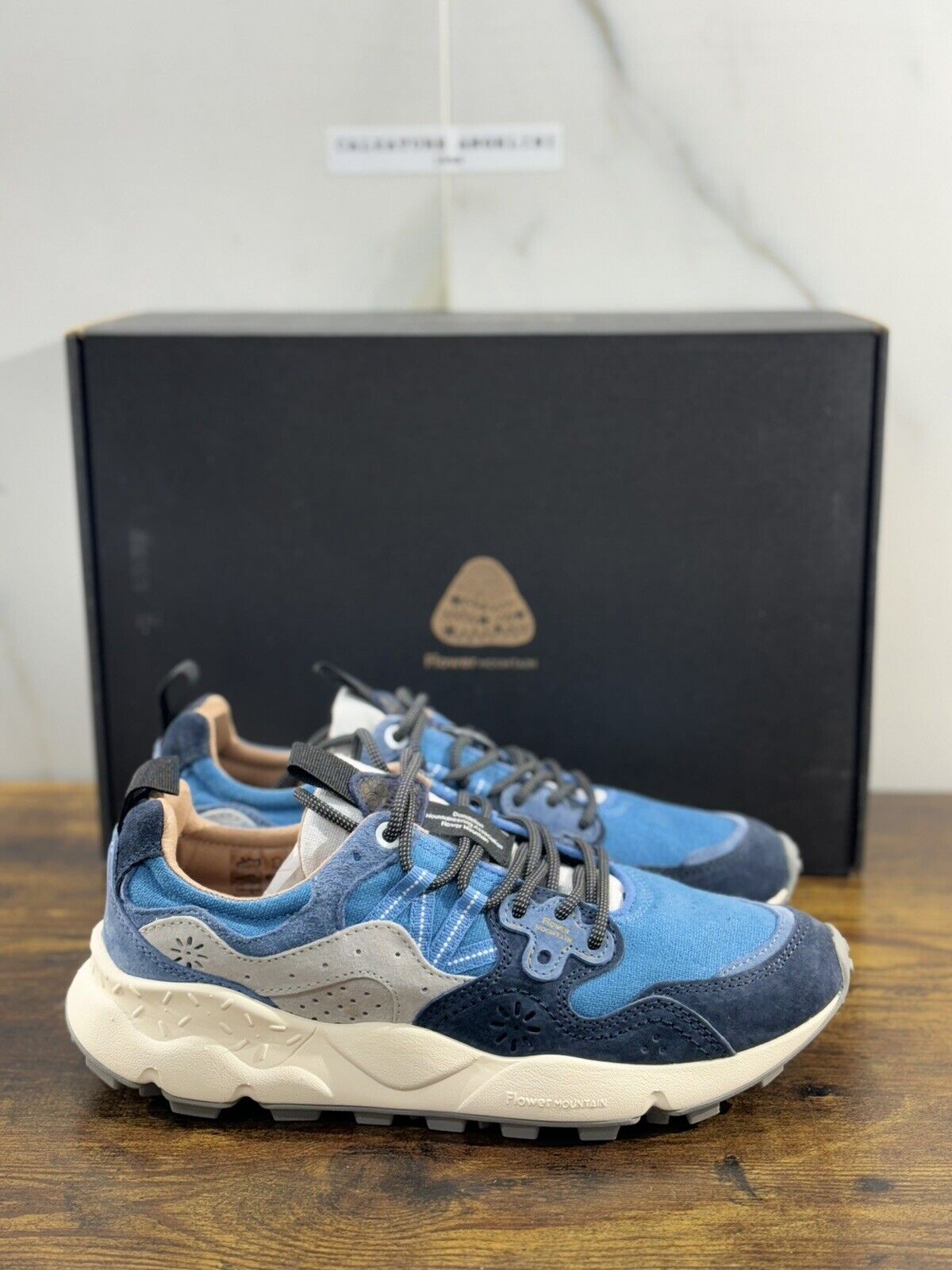 Flower Mountain Yamano 3 Navy Blu  Light Suede Causal Snekaer Uomo 40