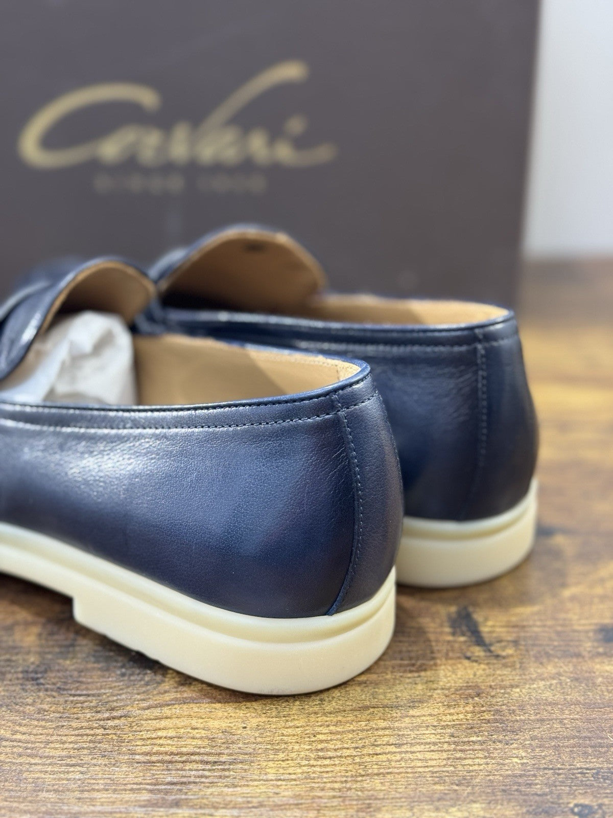 Corvari Scarpa Uomo Mocassino Summer Walk Pelle Blu  Casual Corvari Uomo 42