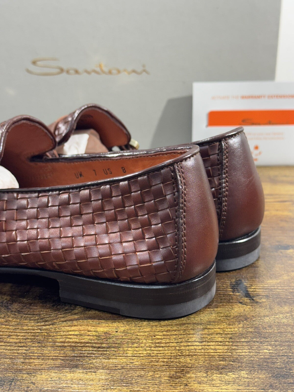 Santoni Scarpa Uomo Mocassino   Pelle  Cuoio Intreccio Luxury Men Santoni 7