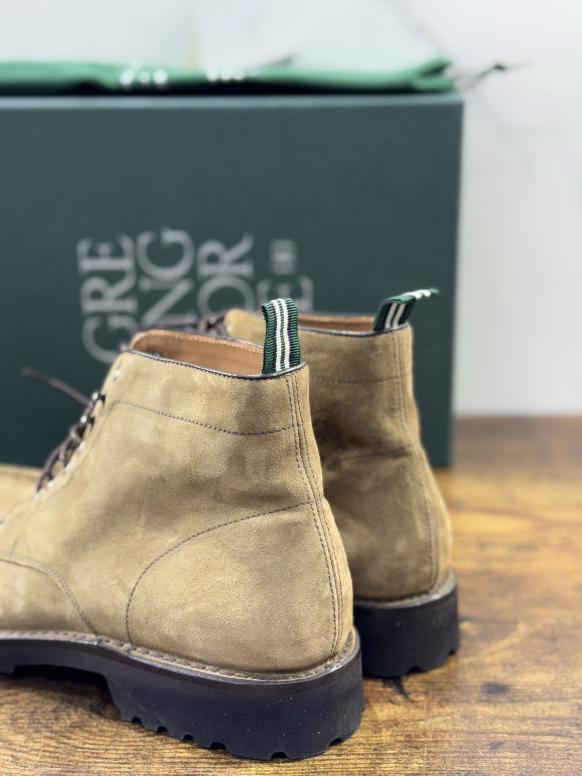 Green George Scarpa Uomo Polacchino Pelle Suede      Fondo Extra Light 41.5