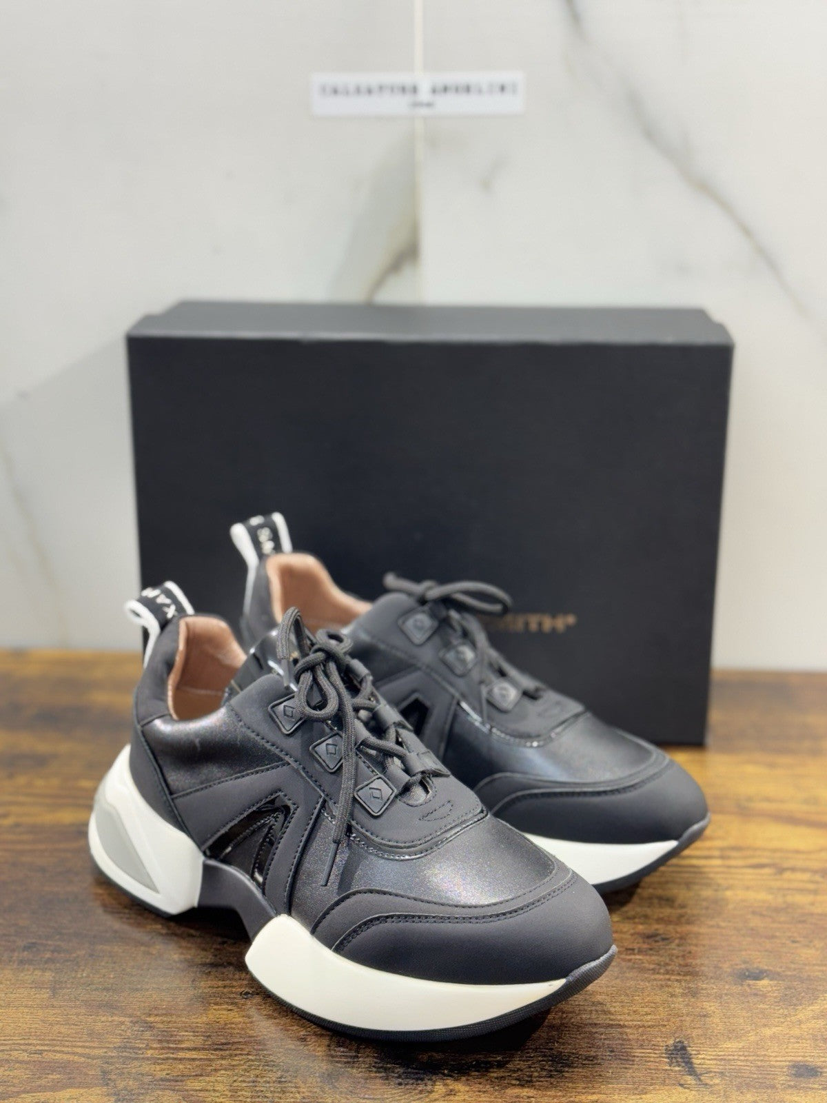 Alexander Smith London  Sneaker Donna Marble   Pelle Nero Extra Light 37