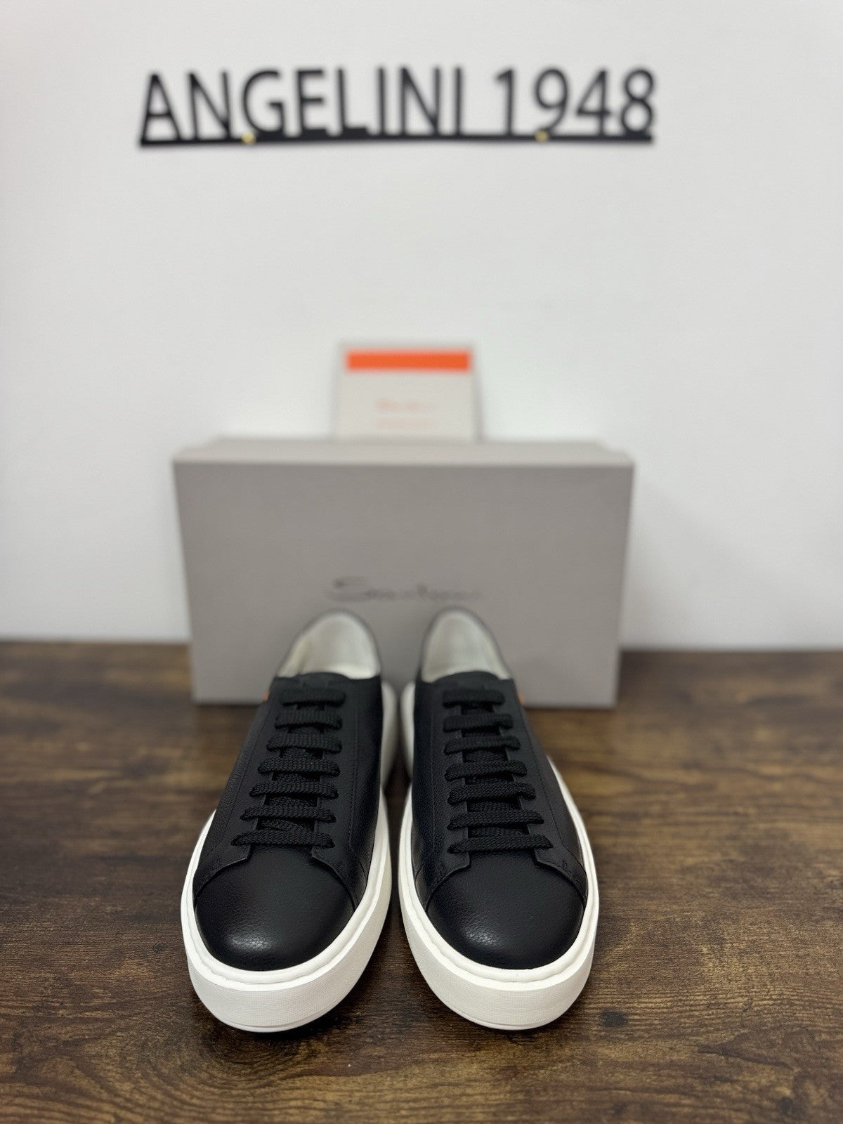 Santoni Sneaker Icon Pelle Nera   Casual Scarpa Santoni 40