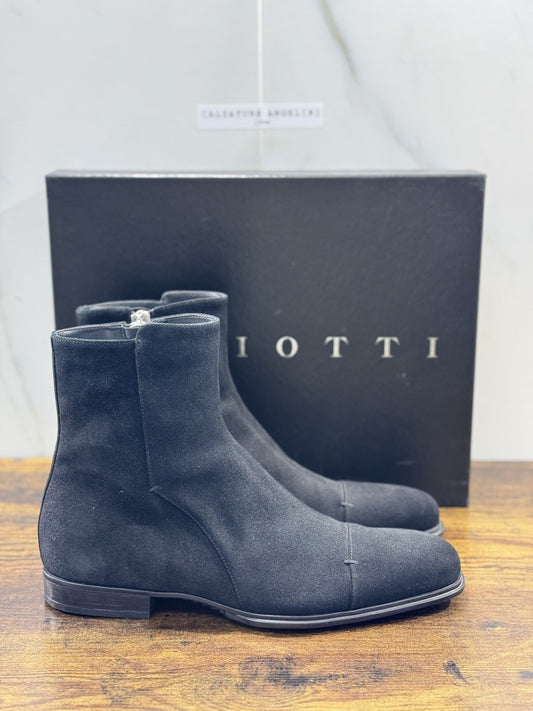 Cesare Paciotti Chelsea Boot Suede Nero Luxury Uomo 42