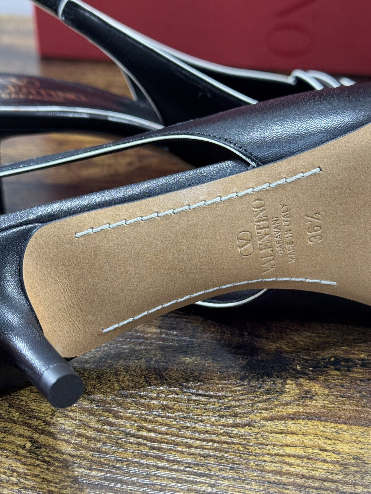 VALENTINO  GARAVANI SLING BACK DONNA PELLE NERA LUXURY Décolleté 38.5