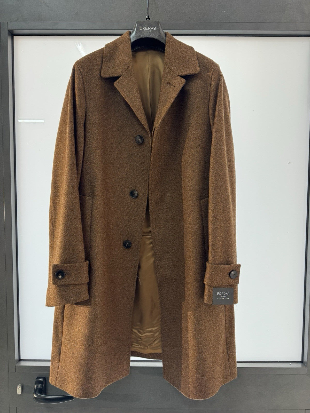 Breras Cappotto Rennes monopetto in pura lana Moro  Uomo 50