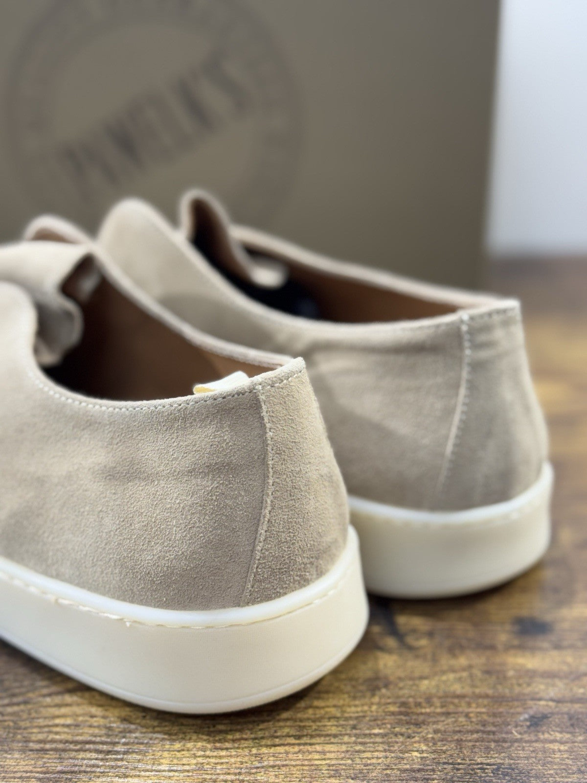 Pawelk’s Mocassino Slip On Suede Beige    Made  In Italy Ultra Flexible Uomo 45