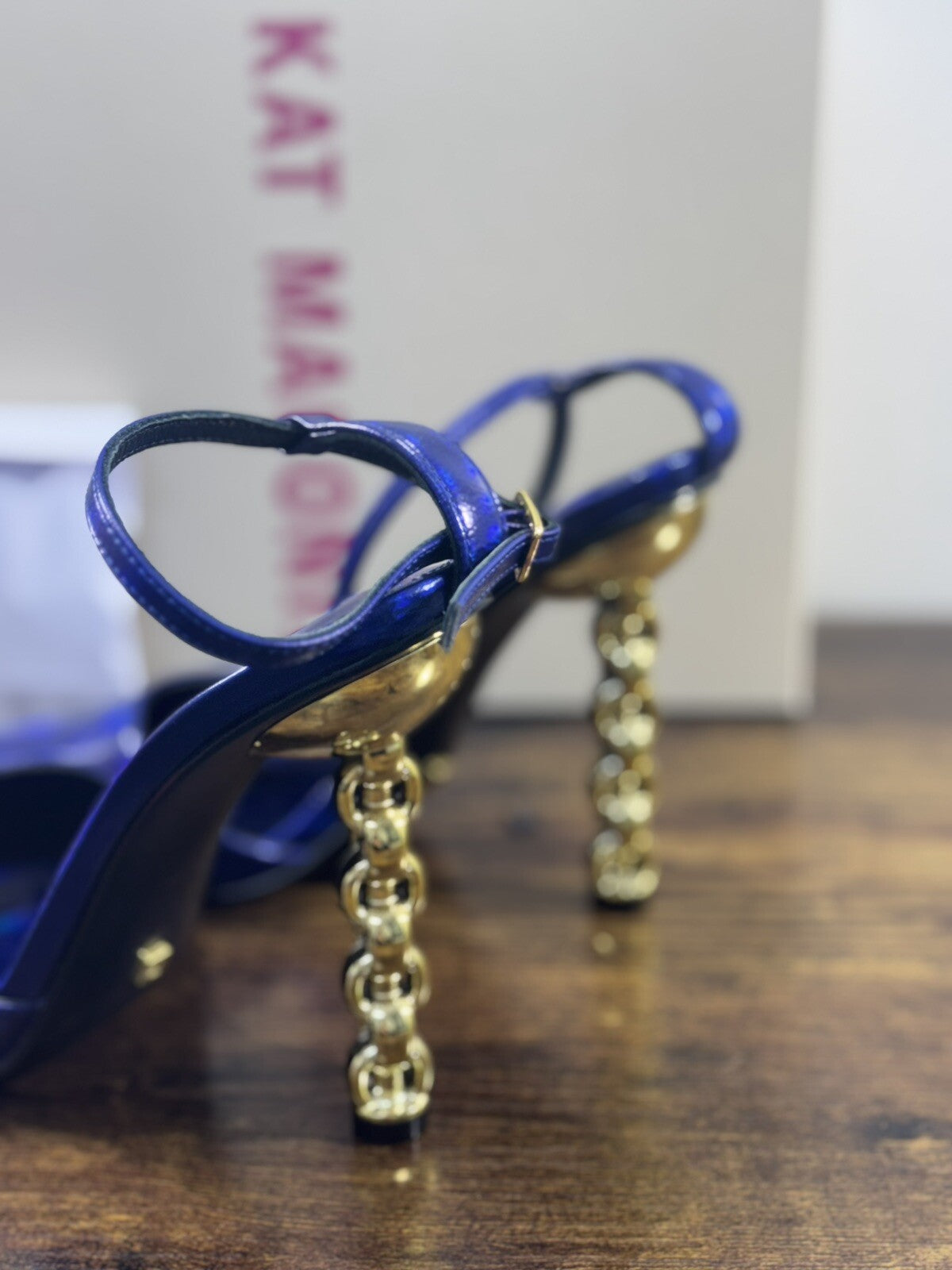Kat Maconie Sandalo Donna Jojo Tacco Oro Casual Kat Maconie Sandal Pelle Blu 37