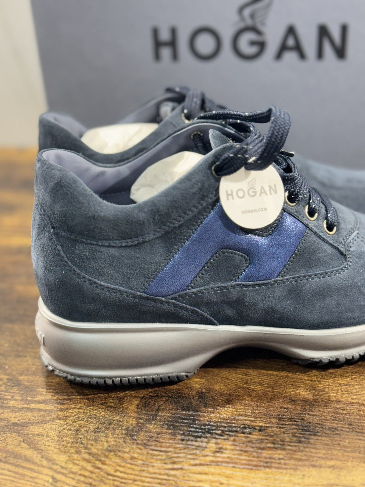 Hogan Interactive Donna Sneaker  H Spezzata Suede Blu Luxury Hogan 37
