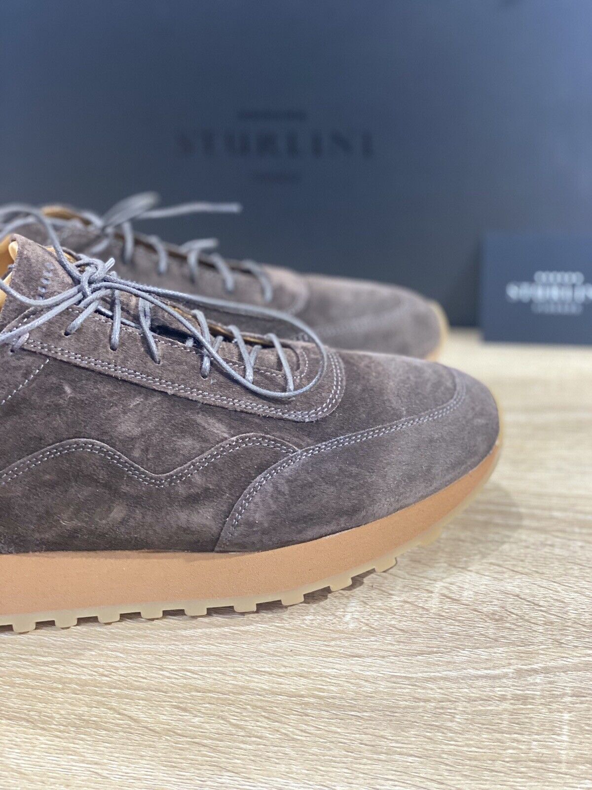 Sturlini Firenze scarpa uomo sneaker running suede Ebano heritage handmade 41