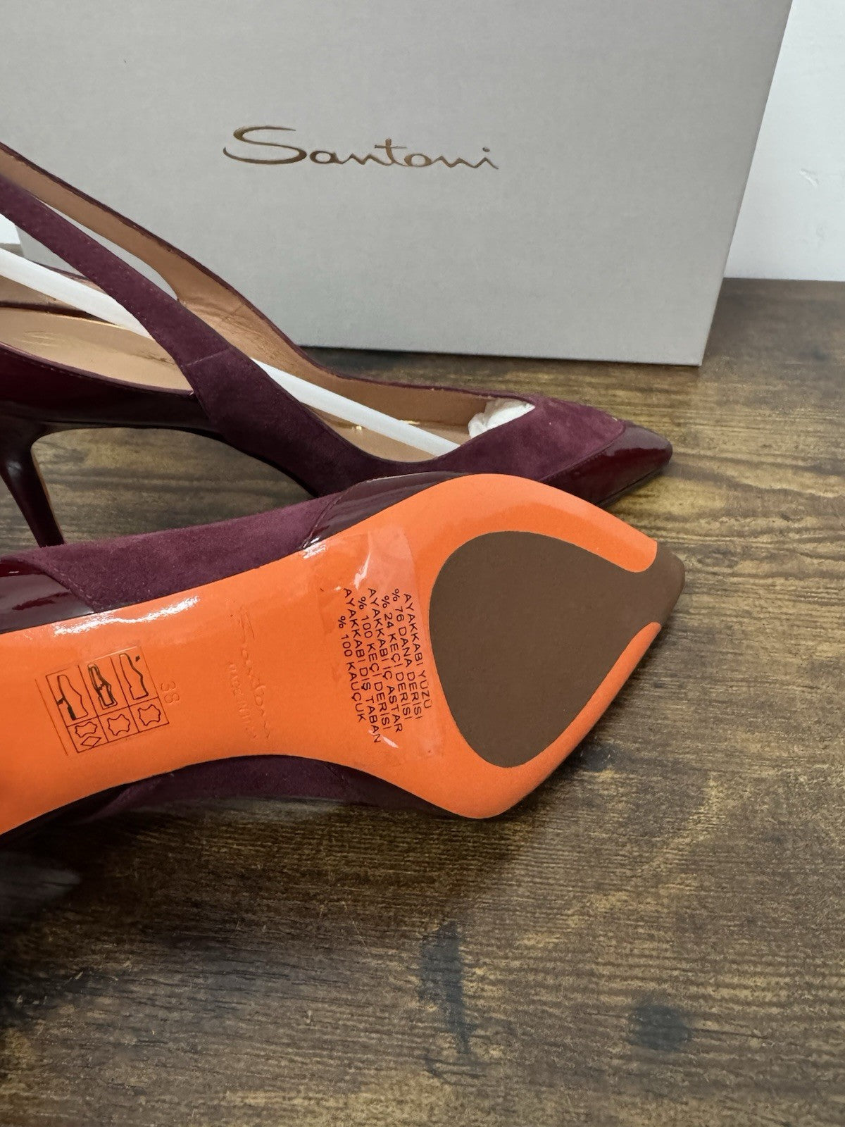 Santoni Décolleté Suede Bordo’  Con Tacco  Scarpa Santoni Donna 38