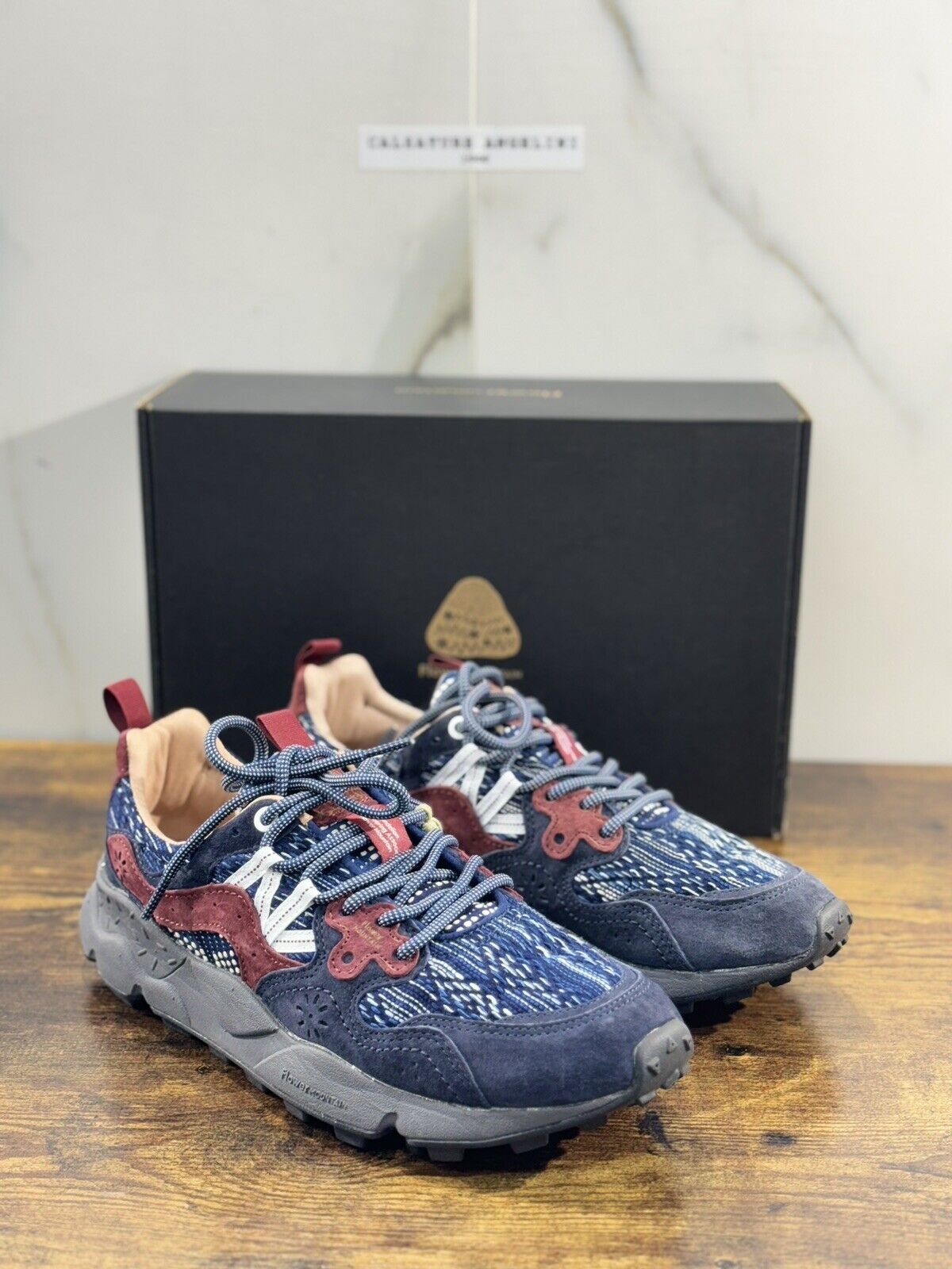 Flower Mountain Yamano 3 Navy Blu Suede Causal Snekaer Uomo 42