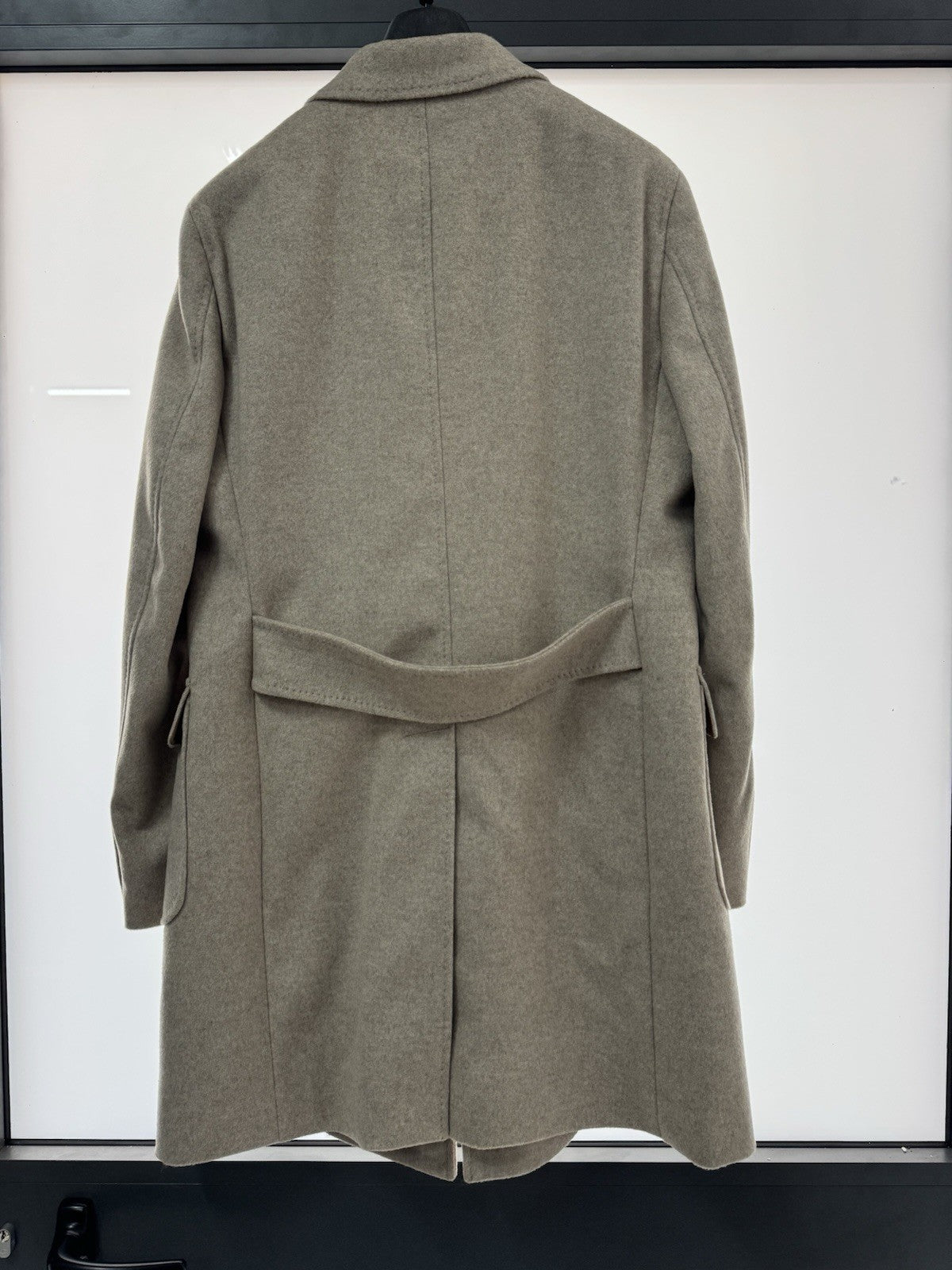 Breras Cappotto Doppiopetto Martingala in pura lana E Cashmere Beige Uomo 48