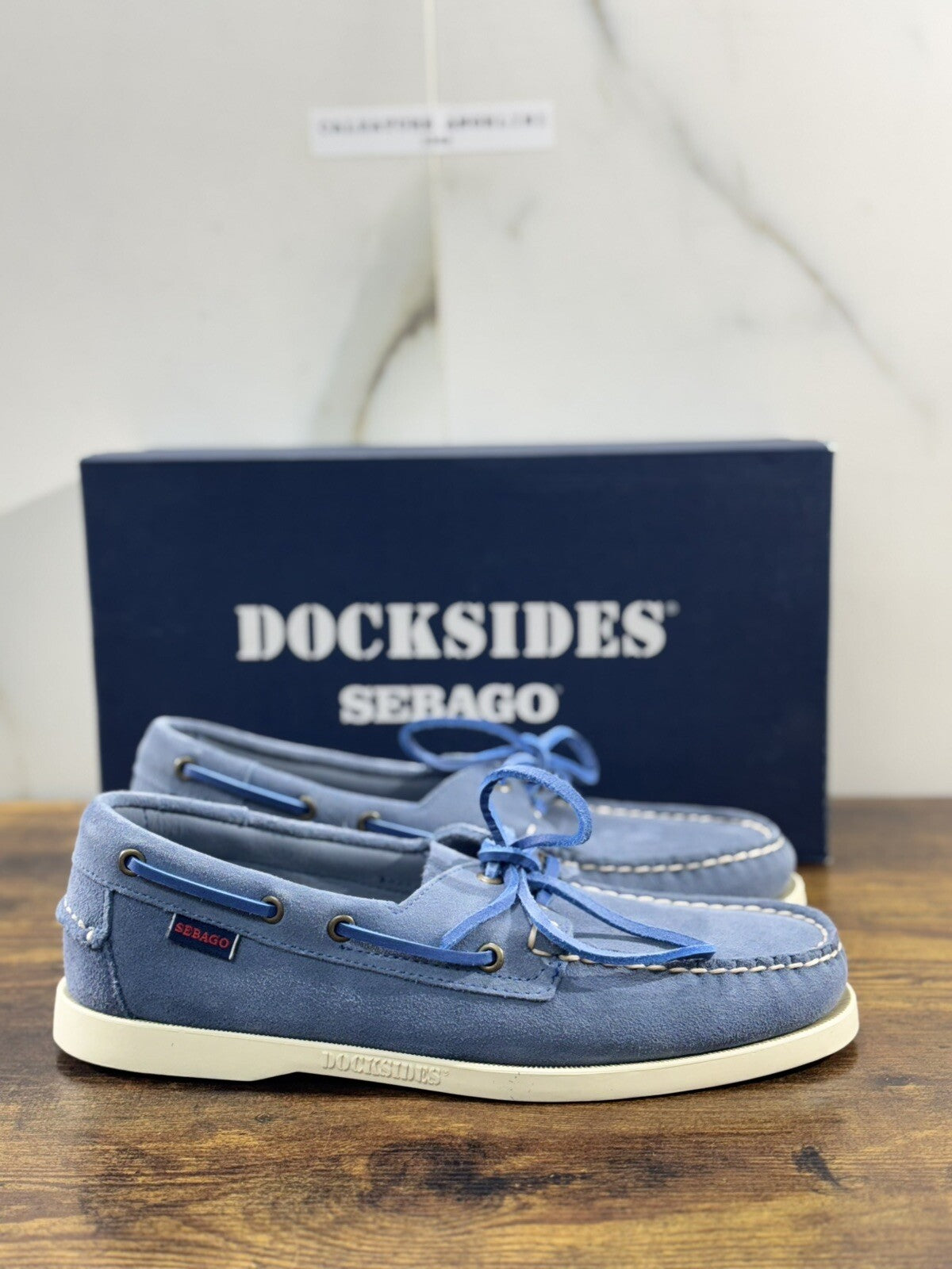 Sebago Docksides Portland Suede Indigo    Scarpa Da Barca Uomo Sebago 41.5