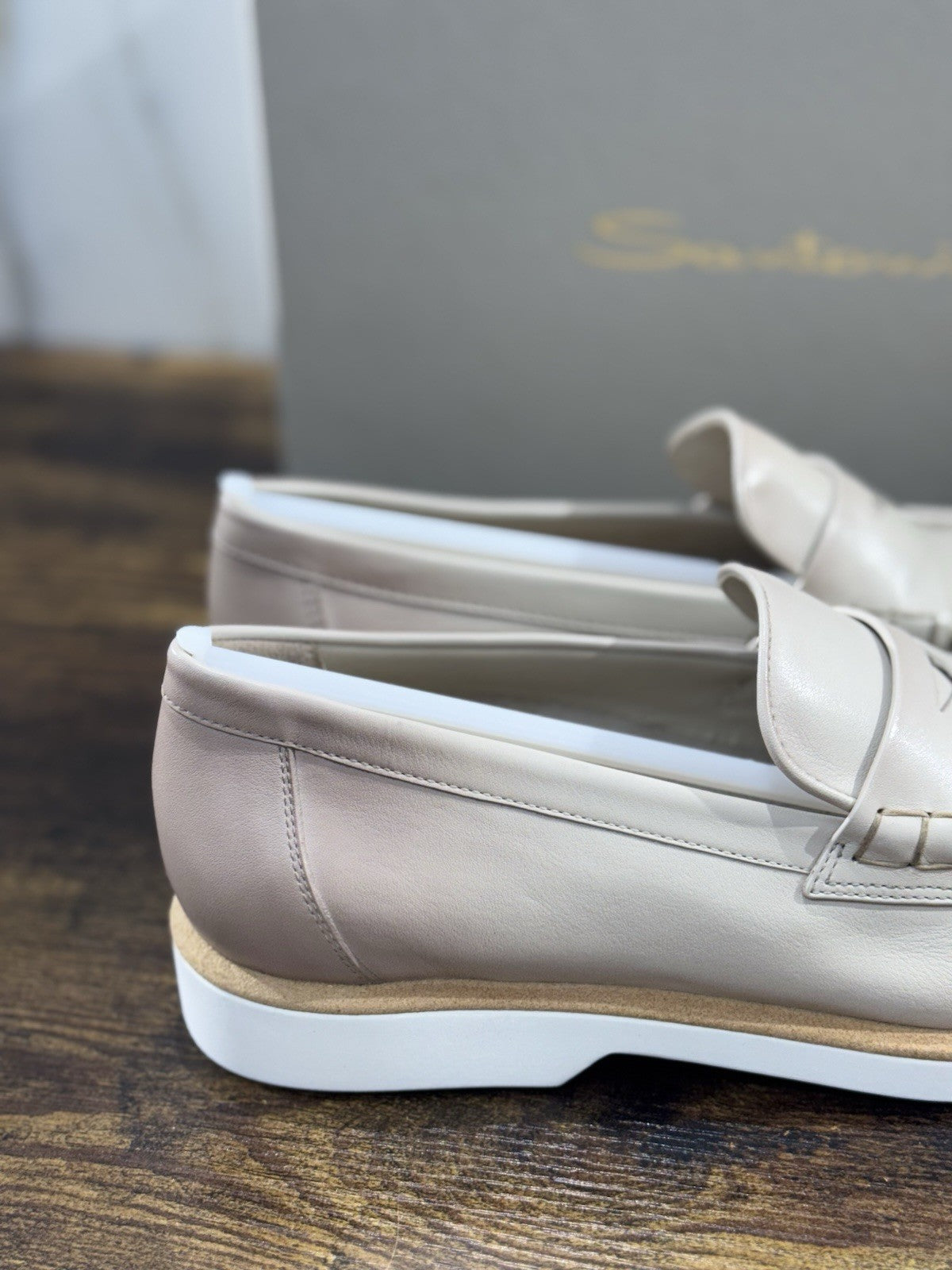 Santoni Mocassino Pelle  Beige  Luxury Santoni Scarpe Donna 40.5