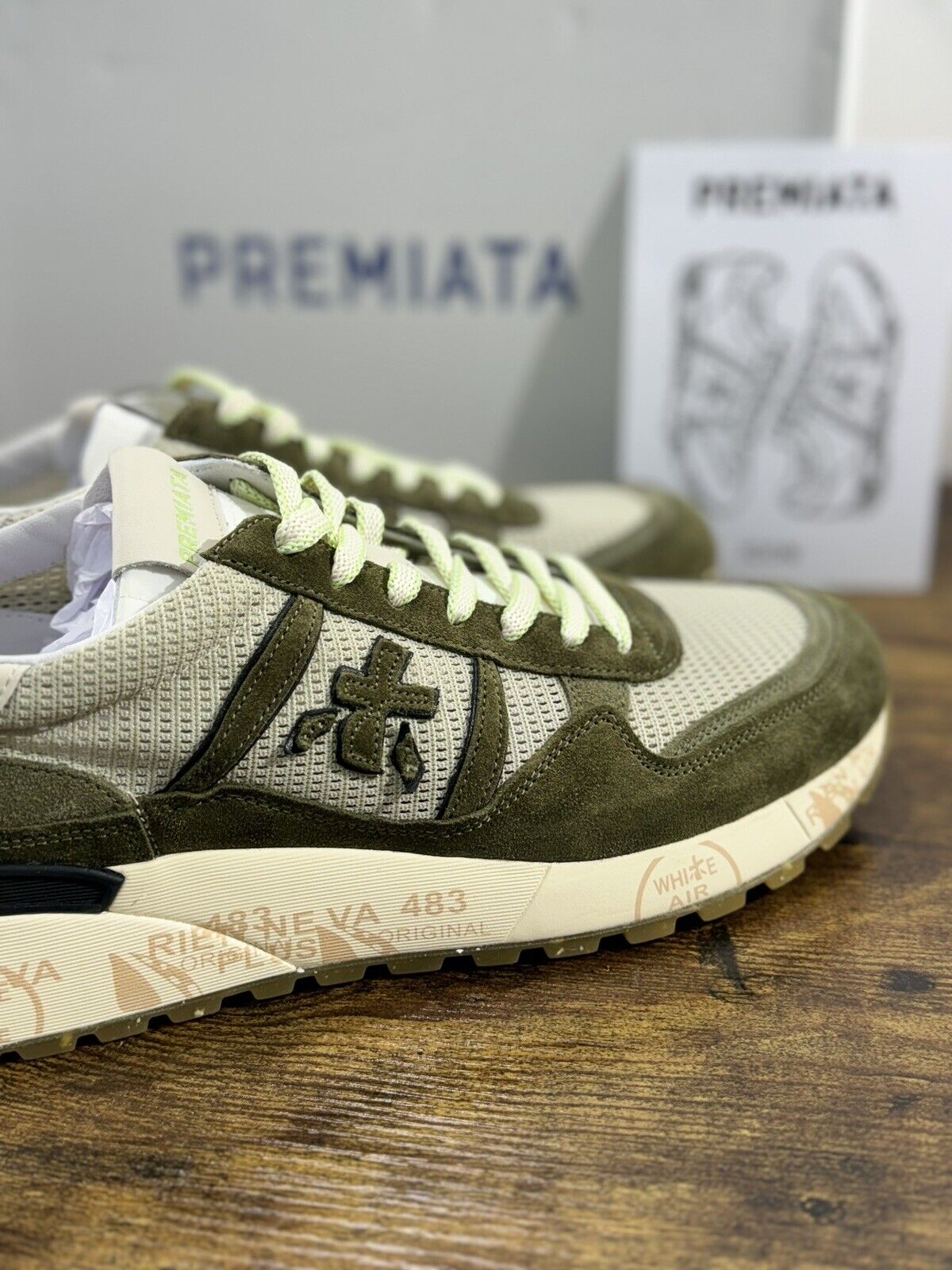 Premiata Landeck     Sneaker Uomo Pelle Verde    Casual Sneaker Premiata Uomo 45