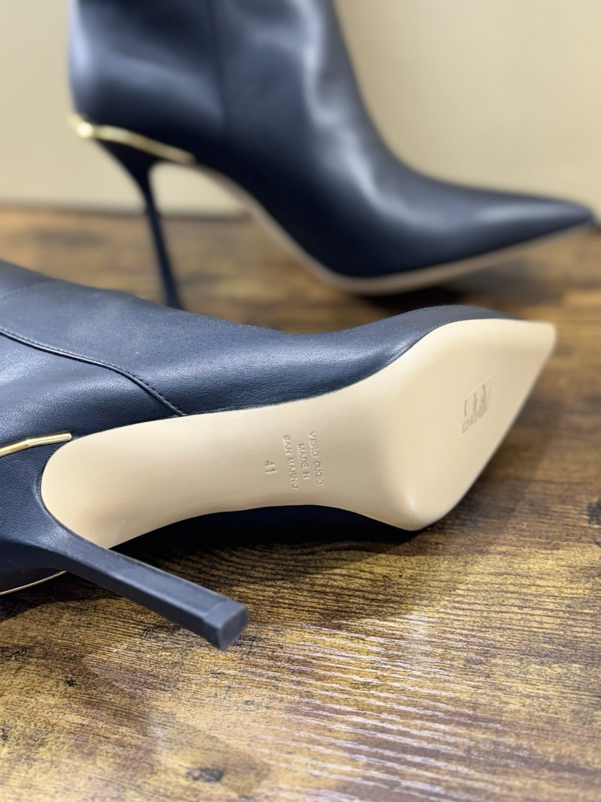 Ninalilou Stivale  Donna Pelle Nero Con Tacco Luxury Boot 41