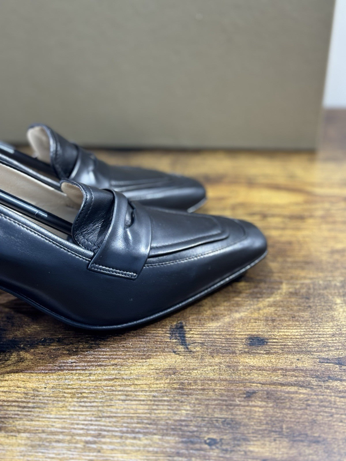 Pomme D’or Mocassino  Pelle Nero Con Tacco Casual Luxury Loafer Donna 41