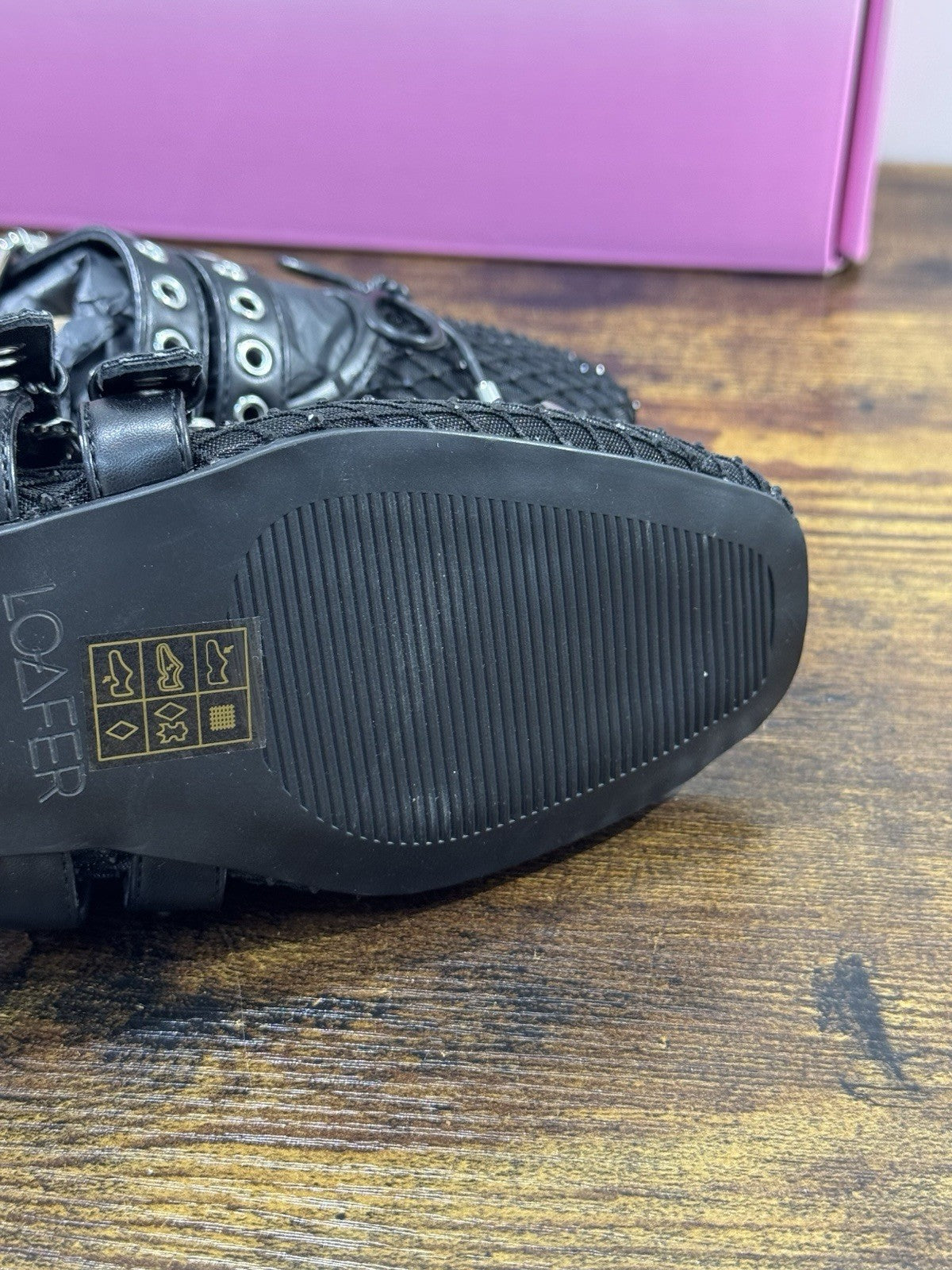 Ballerina Loafer Misty  Pelle Nero    Intrecciata Donna 36