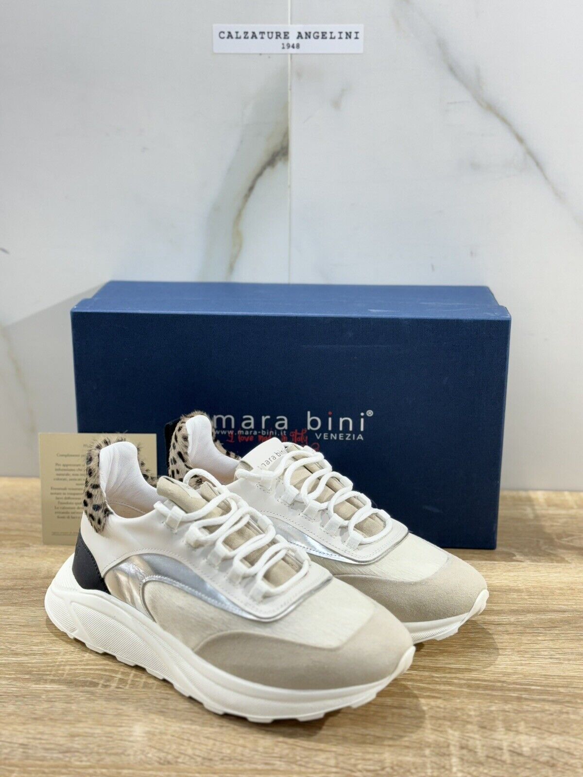 Mara Bini Sneaker Donna Pelle Bianca Extra Light Handmade 40