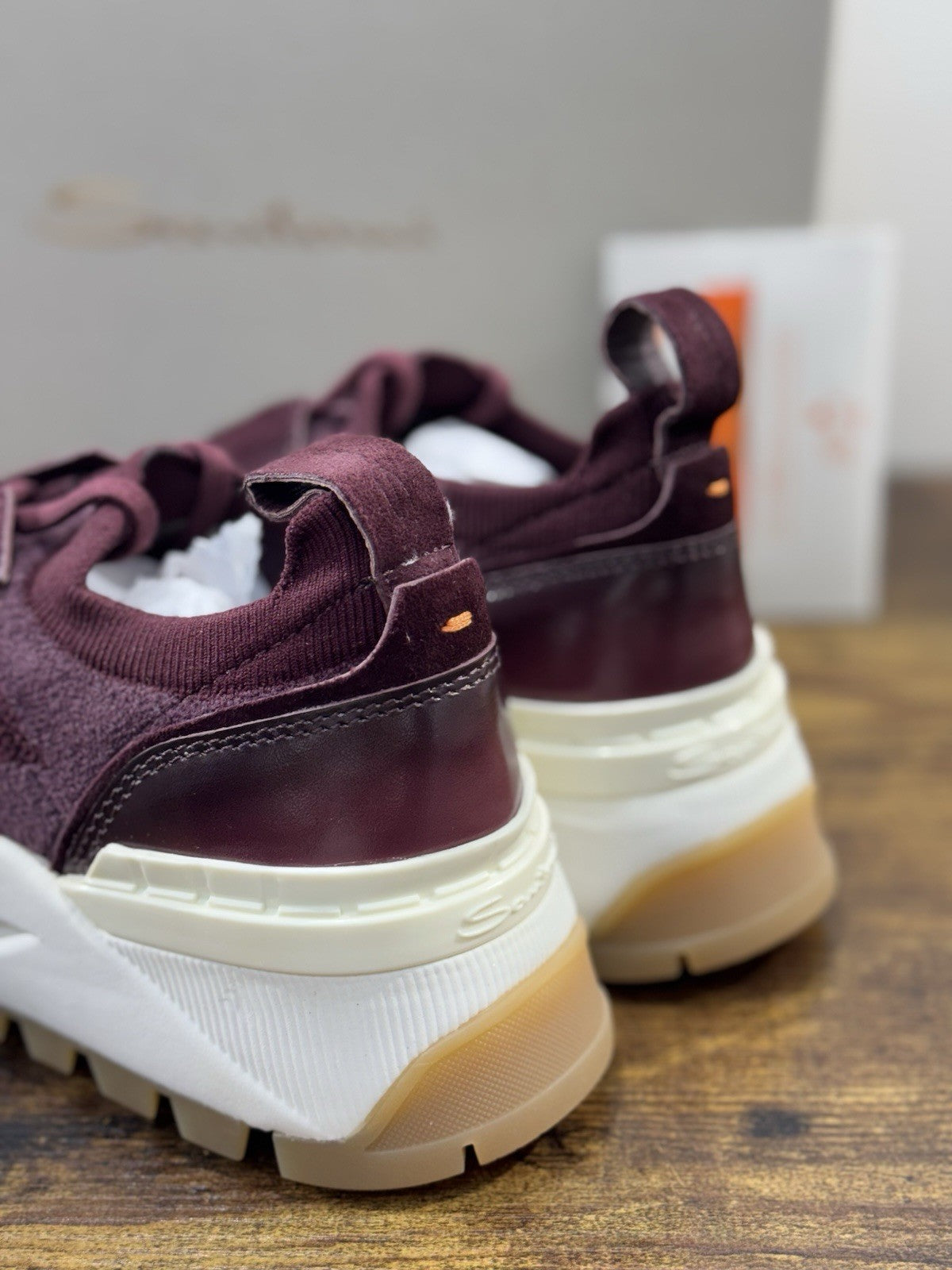 Santoni Innova Sneaker Pelle Burgundy  Luxury Scarpe Santoni Donna 36.5