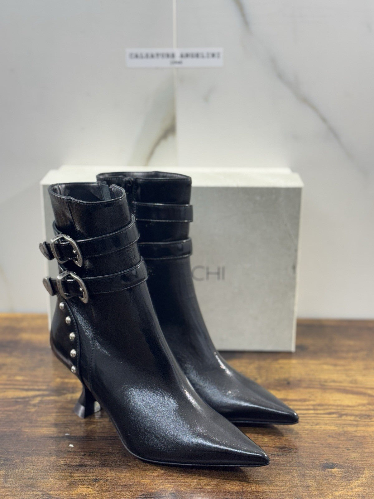 Elena Iachi Stivaletto Pelle Nero  Luxury Boot Donna 38