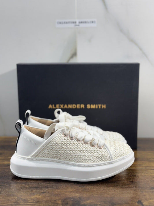 Alexander Smith London  Sneaker Donna Wembley  Pelle White Intreccio 41