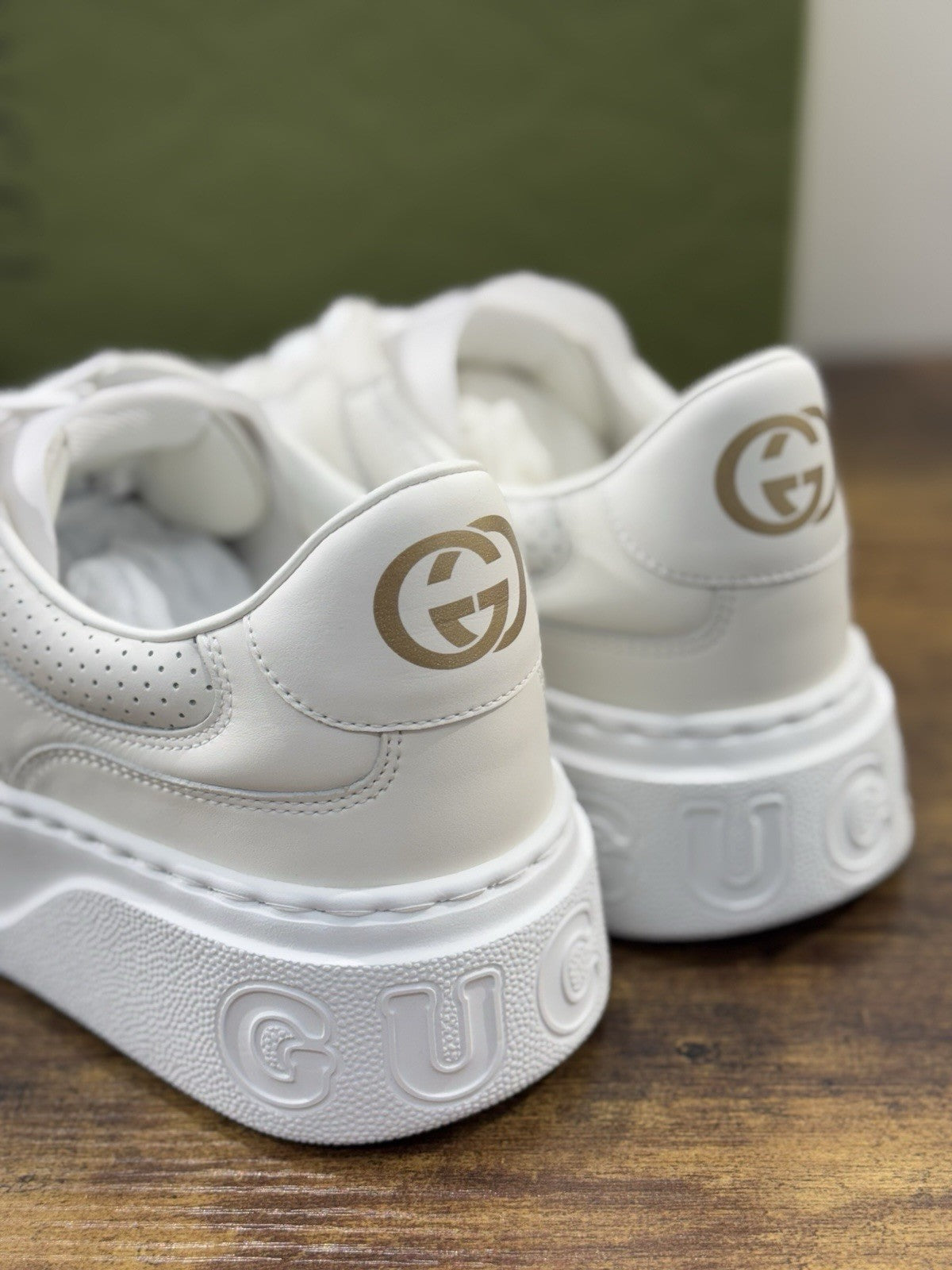 Gucci Sneaker GG Pelle Bianca Icon Gucci Uomo 43.5