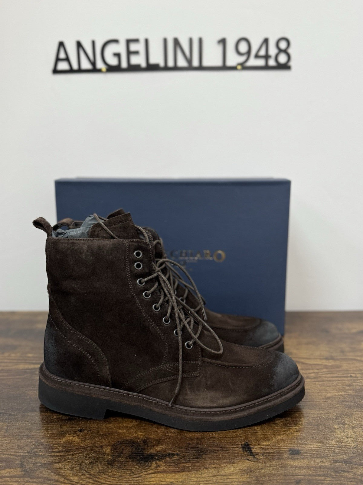 Marechiaro 1962  Boot Suede  Pelle Marrone Made In Italy Extra light Uomo 43