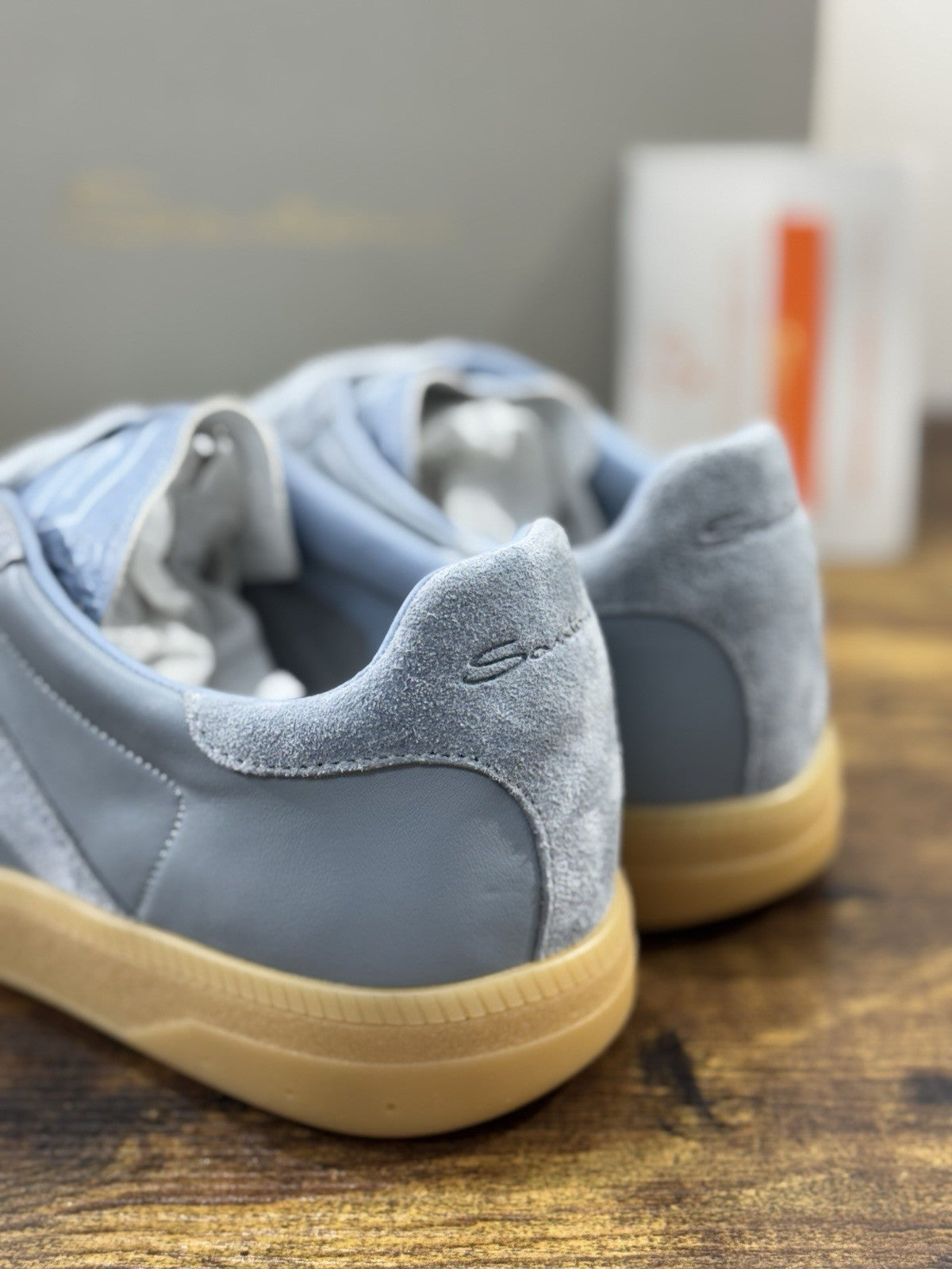 Santoni Sneaker Suede Light Blue  Luxury Santoni Scarpe Donna 40.5